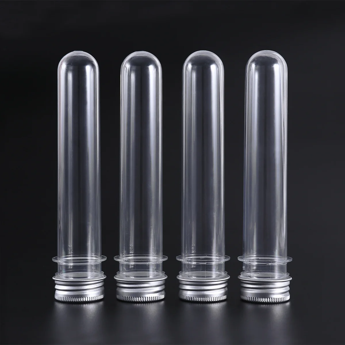 

6Pcs Clear Plastic Test Tubes Leakproof Screw Caps Portable Storage Bottles for Candy Sample Travel Plastic Test Tubes