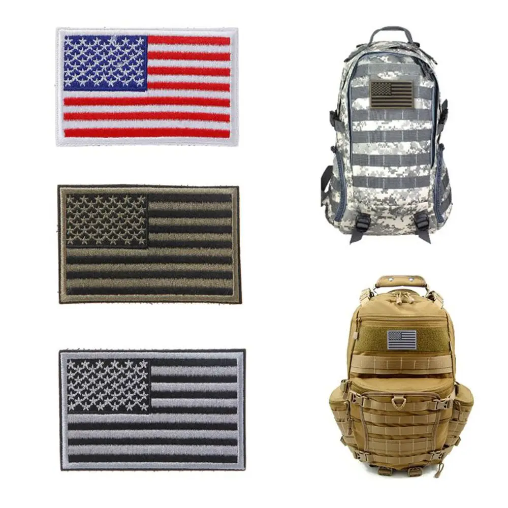 Thread Tactics Flag Patriotic Sew On Garment Appliques Embroidered Iron On Patches Clothes Stickers
