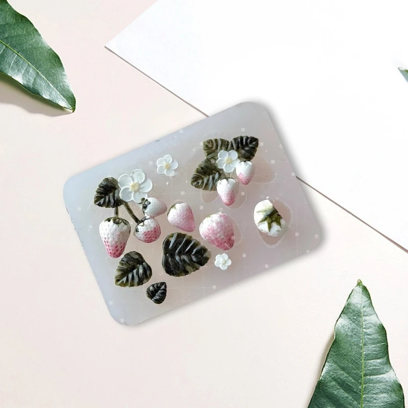 DIY Leaf Strawberry Mold Cake Baking Mini Leaf Drops Glue Silicone Chocolate Candy Mold