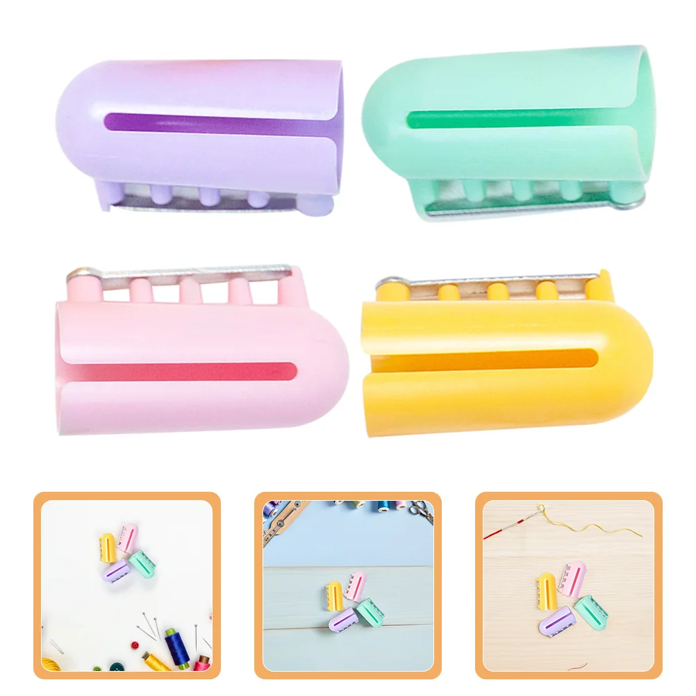 

4Pcs Finger Yarn Guide Holder Plastic Knitting Thimble Tool Crochet Crafts Accessories Tension Control Rings for Knitters