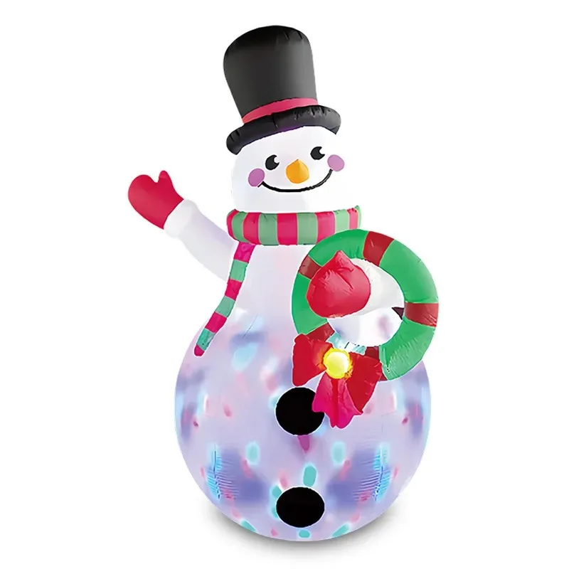 

Inflatable Christmas snowman with garland rotating stage light