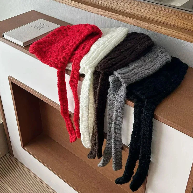 

Knitted Ears Protection Hat Winter Warm Beanies Cap Unisex Balaclava Outdoor Coldproof Ear Cap Ladies Skullies Hats