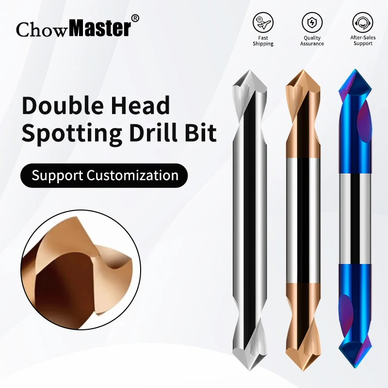 

Chowmaster из вольфрамовой стали, 90-градусная удлиненная центрирующая дрель с двойной головкой, фиксированная точечная дрель, фреза с фаской 3/4/5/6/8/10 мм