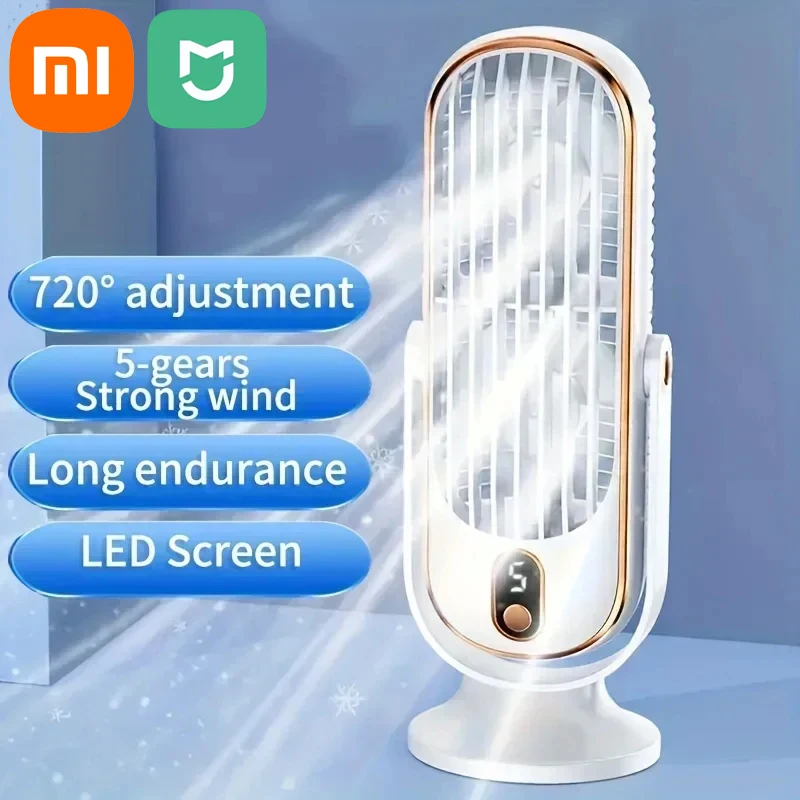 Xiaomi Mijia Electric Fan Smart RC 720 Strong Wind Cooling  USB LED  Display 5 Speed Adjustment Desktop  Fan For Home Office