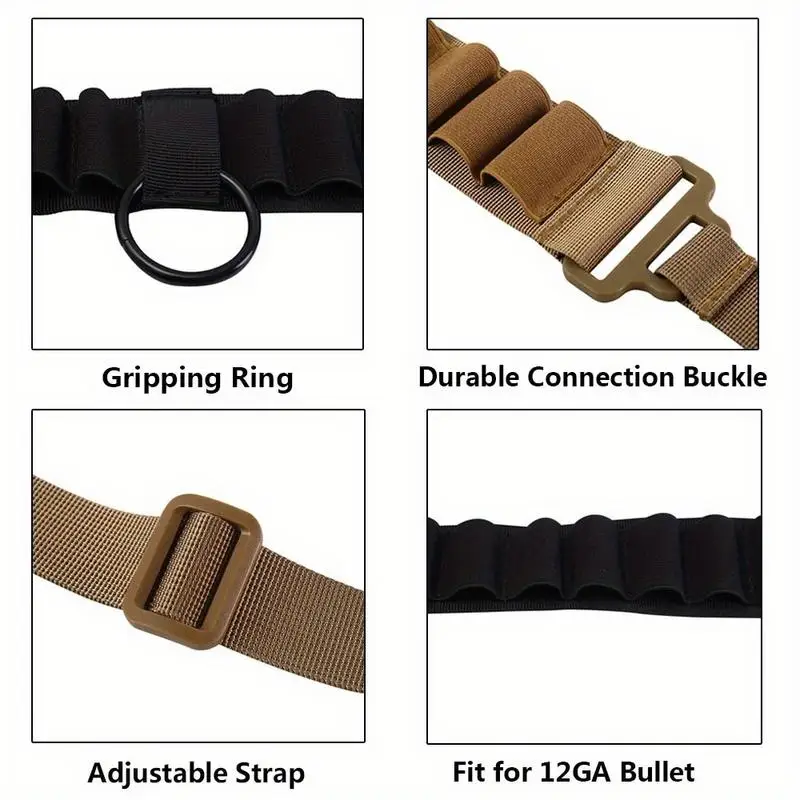 25 Rounds Ammo Shell Holder Belt 12GA Rifle Shotgun Cartridge Waist Holster Carry Pouch view 5