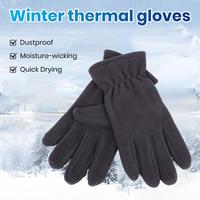 Full Finger Mittens Winter Touch Screen Gloves for Women Men Windproof Polar Fleece Mittens with Anti-slip Grip Warm Fur Lined