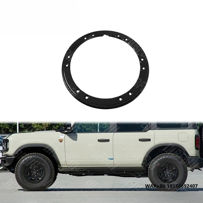 

2023up forFord Bronco Real Dry Carbon Fiber OEM Wheel Cover Cup Rim Decoration Panel