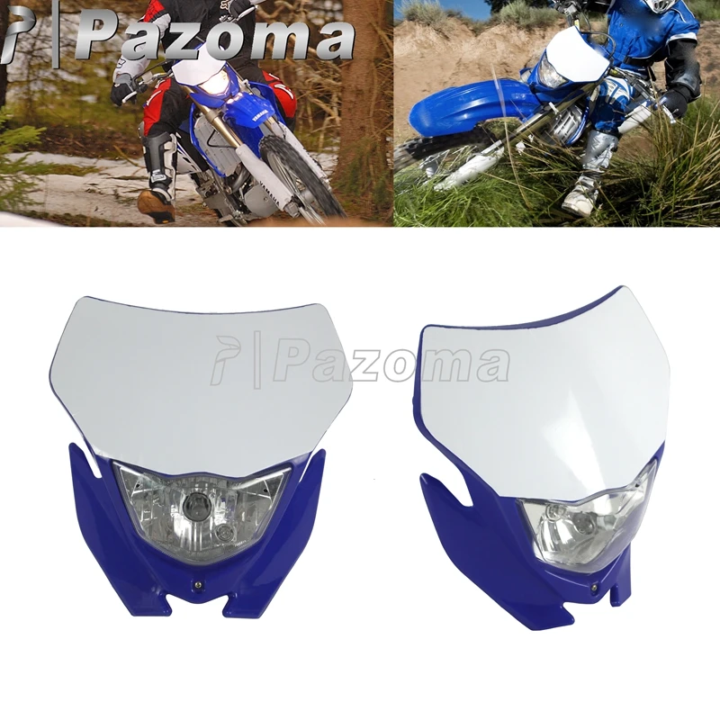 MX Motocross Headlight Supermoto Dirt Bikes Headlamp for Yamaha WRF WR YZ TTR 250 450 Off Road Enduro Head Light Lamp Blue White