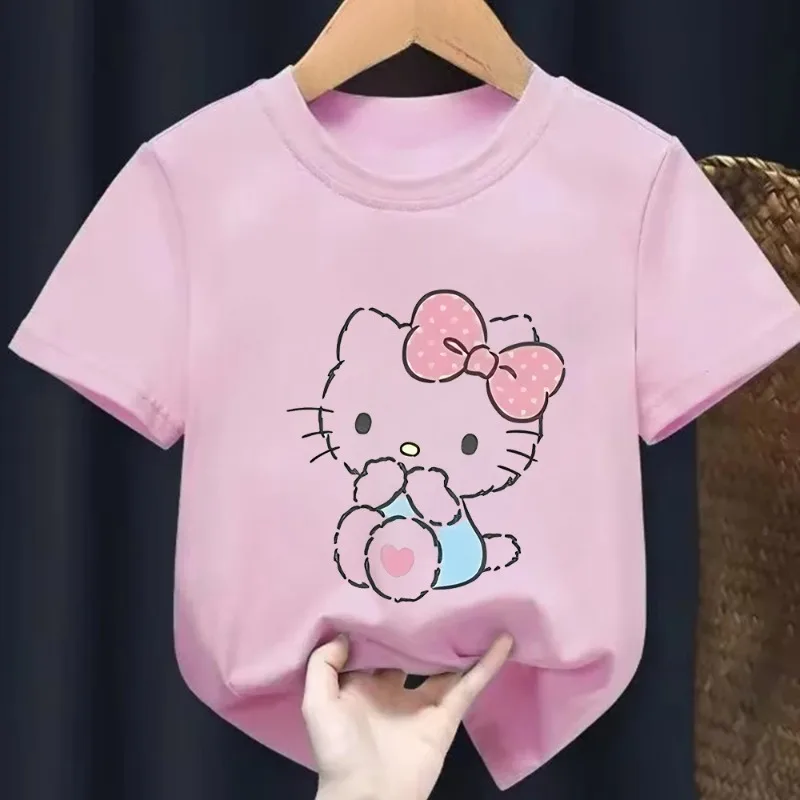 

Summer Cute Cartoon Cat Cotton T-shirt Breathable Baby Short Sleeve T-shirt Casual Fashion Children's Clothing