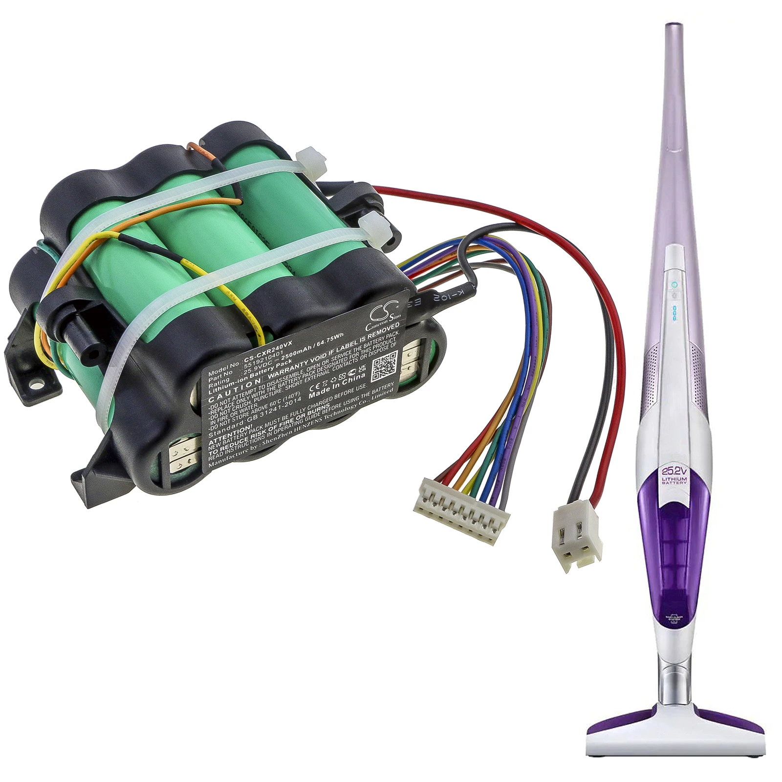 

Аккумулятор Cameron Sino 25.9V 2500mAh для пылесоса Colombina 5519210401 для DeLonghi Colombina XLR24LI, XLR24LI.BL +Инструмент