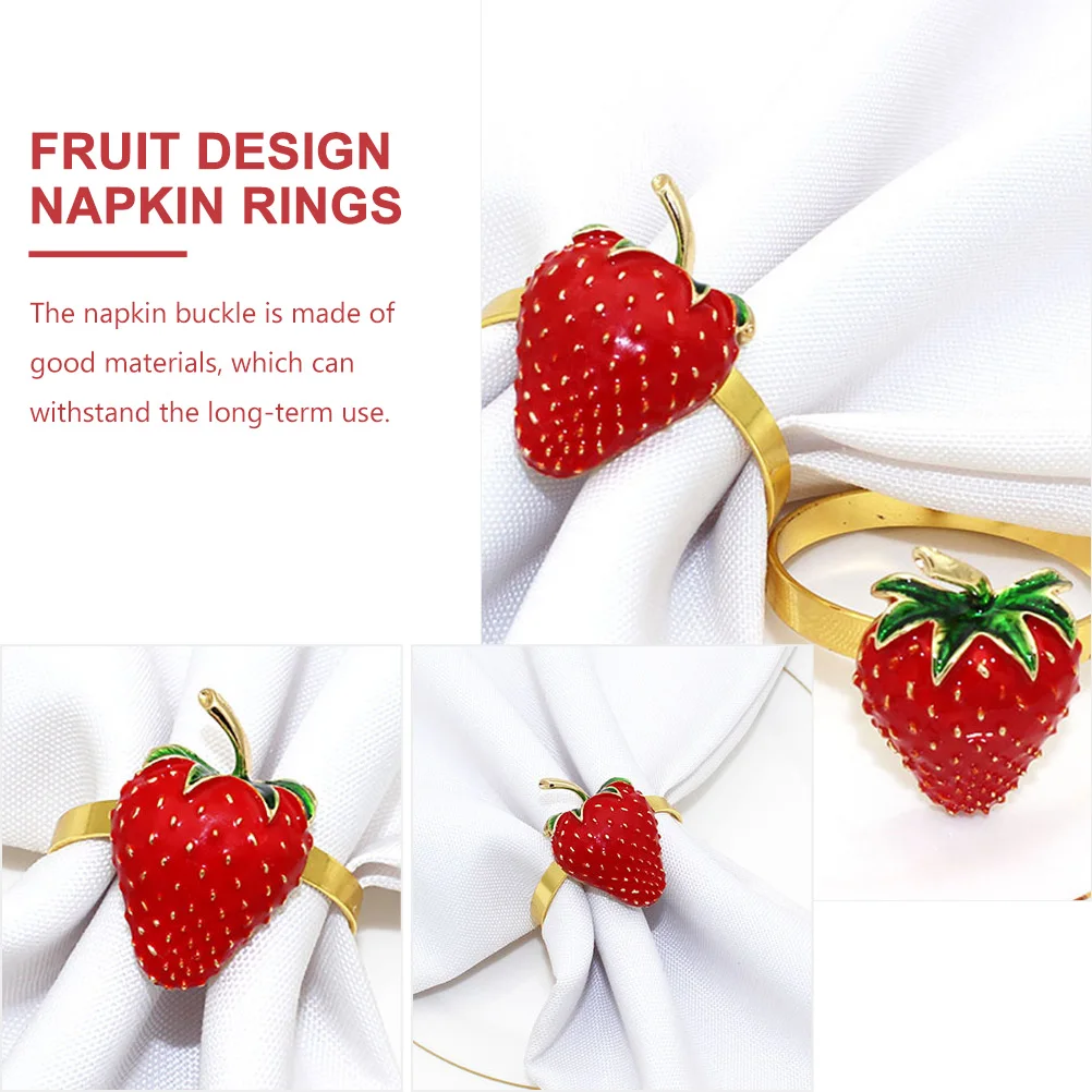 

2pcs Napkin Fruit Decorative Napkin Rings Design Strawberry Shape Party Banquet Decorations Reusable Dining Tableware