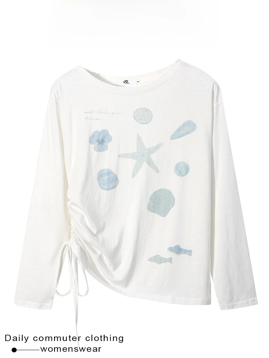Coshehkg Korean Style Casual Floral Print Drawstring Women's Cover up Shirt Summer Commute Top Beaded Strap Camisole