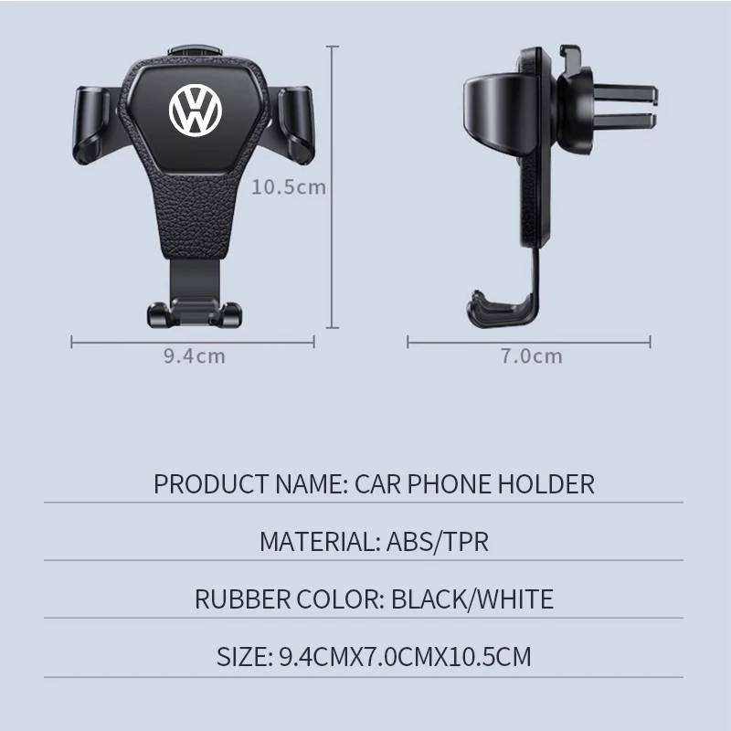 Gravity Car Mount GPS Mobile Phone Holder Vent Clip Installation For VW R Line GTI Atlas Jetta Touareg Variant Golf Polo Taos