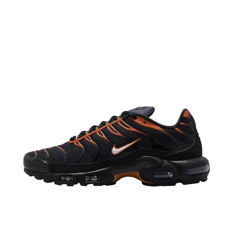 Nike Air Max Plus Unisex Running Shoes - Anti Slip, Durable, Comfortable, Low Cut, Life and Leisure Shoes - Black Orange