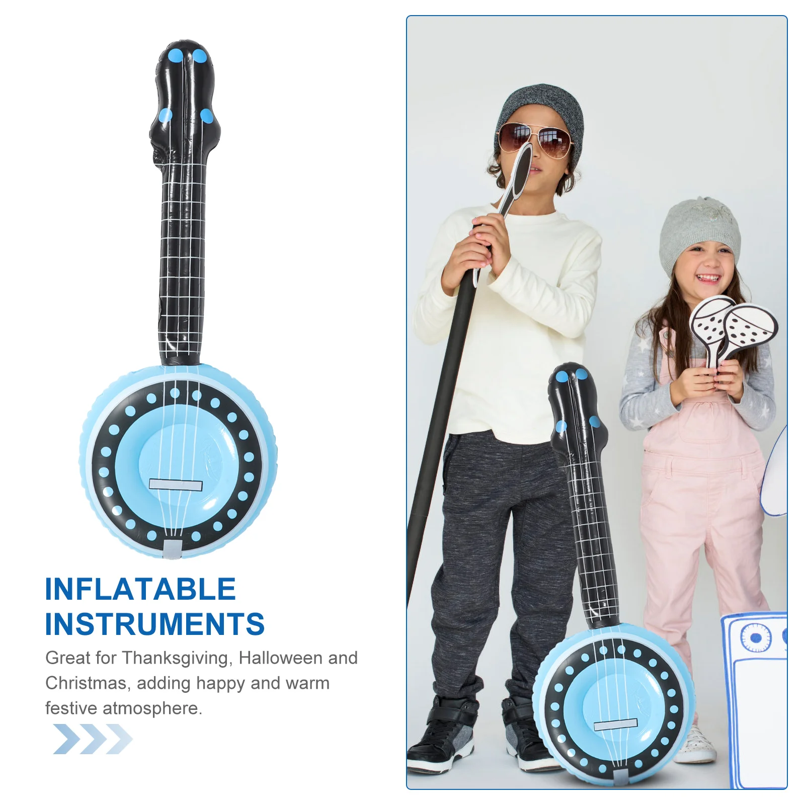 3 pçs instrumento inflável musical criança brinquedo crianças brinquedos pvc rock inflação reutilizável