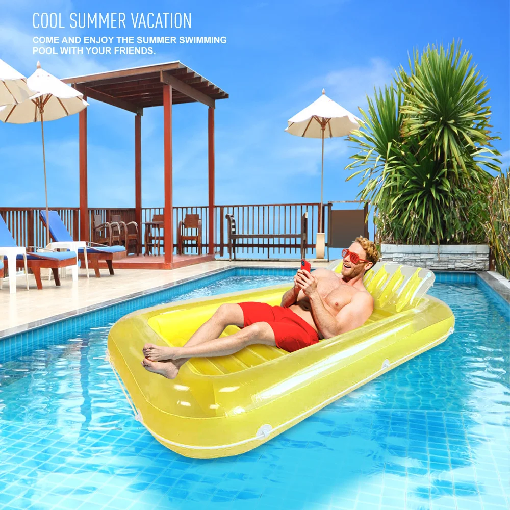 Inflatable Pool Float Bed Tanning Pool Rafting Tub Outdoor Bath Accessories Summer Water Party Double Float Row Water Play Tools