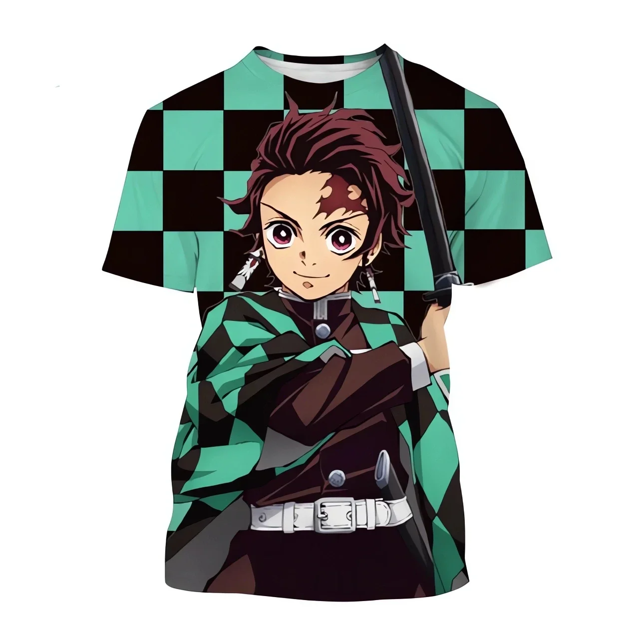 Demon Slayer Cosplay T-Shirt, Anime, Kimetsu No Yaiba, Kamado Nezuko, Kochou Shinobu, 3D Print, Desenhos animados, Manga curta, Moda verão