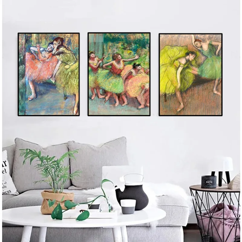 Vintage Edgar Degas Impressionist Dancer Portrait Poster Ballet Dancing Artwork Canvas Painting Wall Art Dance Room Home Decor