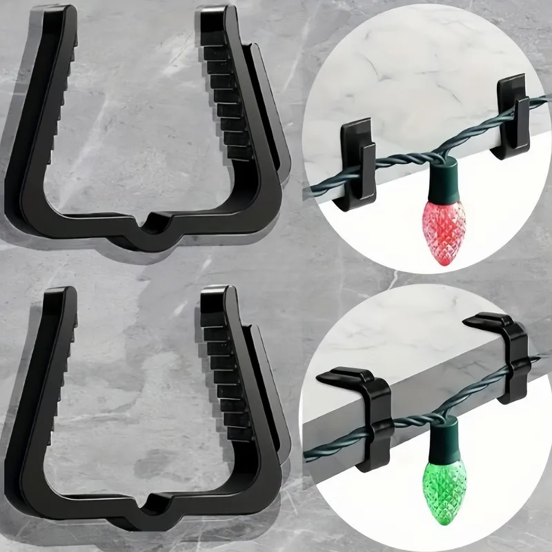 45 pcs Black Eave Light Clips, Sturdy and Easy to Install, for Christmas Lights and Holiday Yard Decor