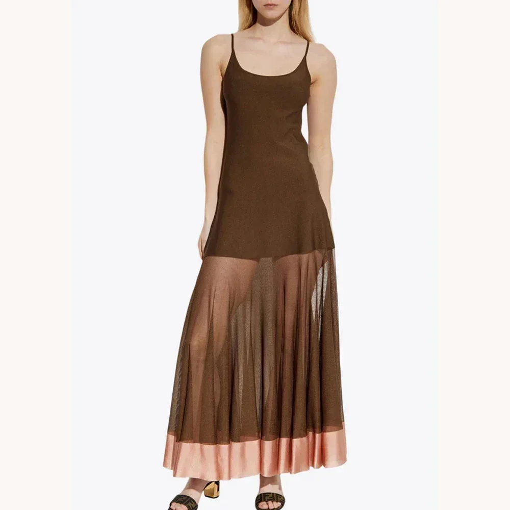 

Elegant Sleeveless Paneled Maxi Dress A-Line Evening Dresses Formal Exquisite High Quality Prom Party Gowns for Women Customized