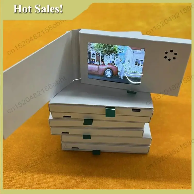 

-PQWN 2.4Inch Birthday White Video Book Card 128MB Lcd Invitation Gift Music Greeting Card Upload Video Lcd Greeting Card