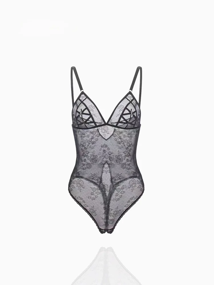 

Original Design Sexy Lace Che Nightgown Women's High Waist ort Pants Spwear ow Chest Large Beautiful Ba Pure Desire