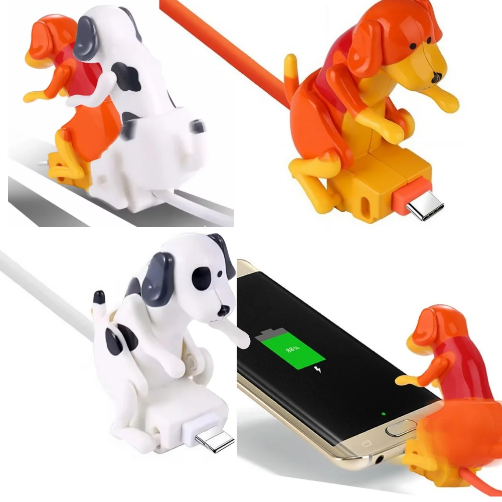 Funny Humping Dog Fast Charger Micro USB/IOS/Type-C Charging Cable for Apple Android Phone Charger Data Line Decompression Toys