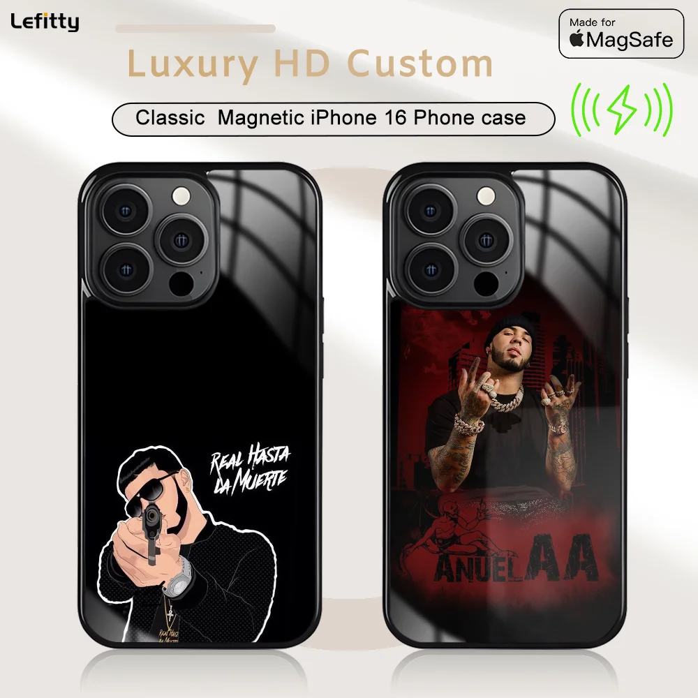 

Hot Rapper A-Anuel AA Phone Case For iPhone 16 15 14 13 12 11 Pro Max Plus Mini Magnetic Magsafe Wireless Charging Cover