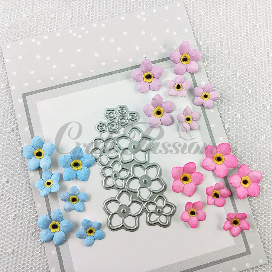 Flowers Forget-me-not Craft Metal Cutting Dies Cut Die Mold Decorations Scrapbooking Paper Knife Mould Blade Punch Stencils Dies