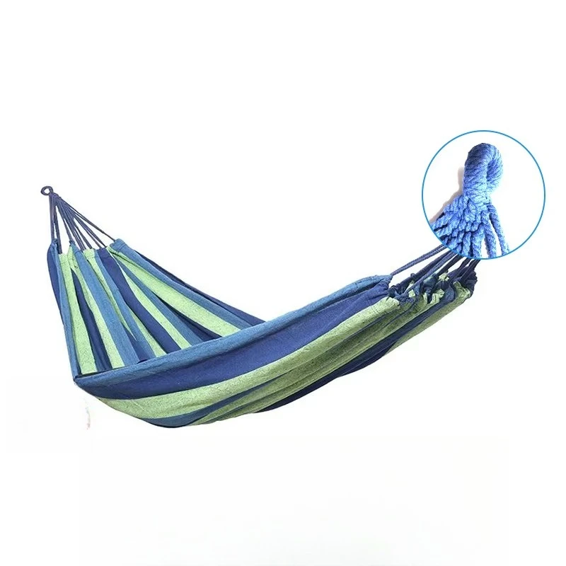 

Adult multi-color hammock with tote bag Heavy-duty cotton canvas luxury hammock with steel frame