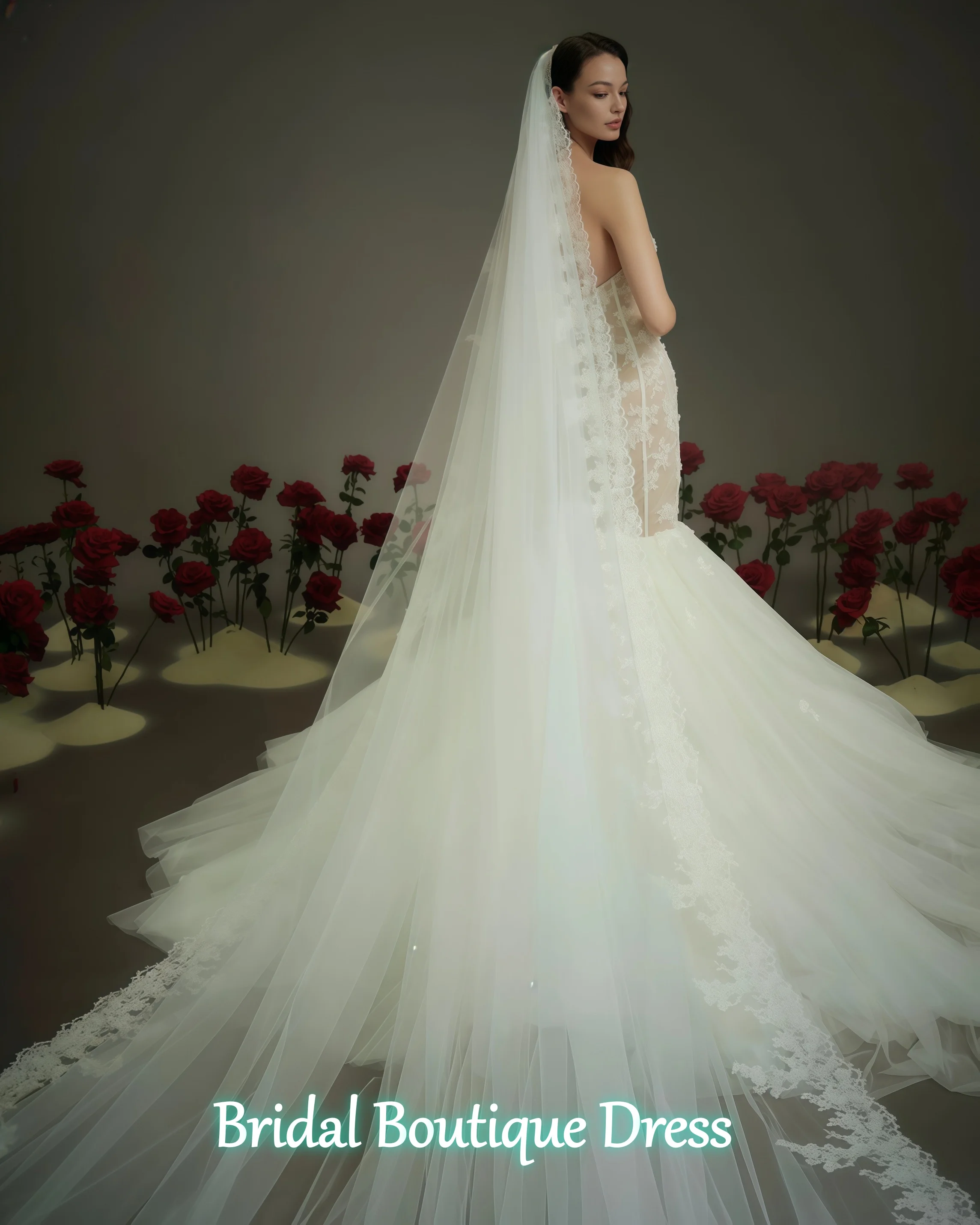 Abito da sposa in pizzo a sirena sexy con eleganza personalizzata Curvy Vestido Elegantee Abiti bianchi per abito da ballo da sposa