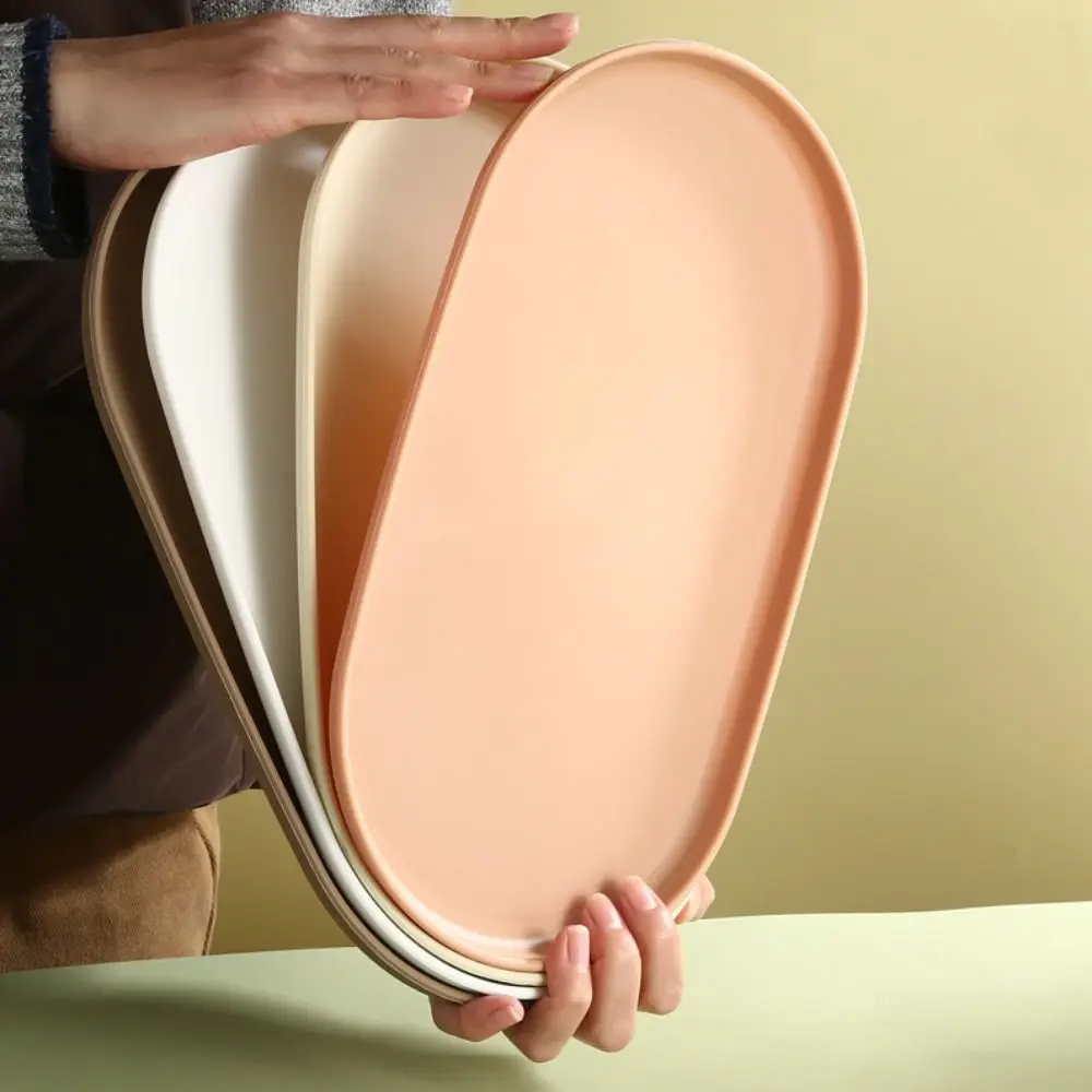 Nordic Style Plastic Dessert Tray Stackable Oval Serving Tray Multi-Function Exquisite Storage Tray Wedding Party