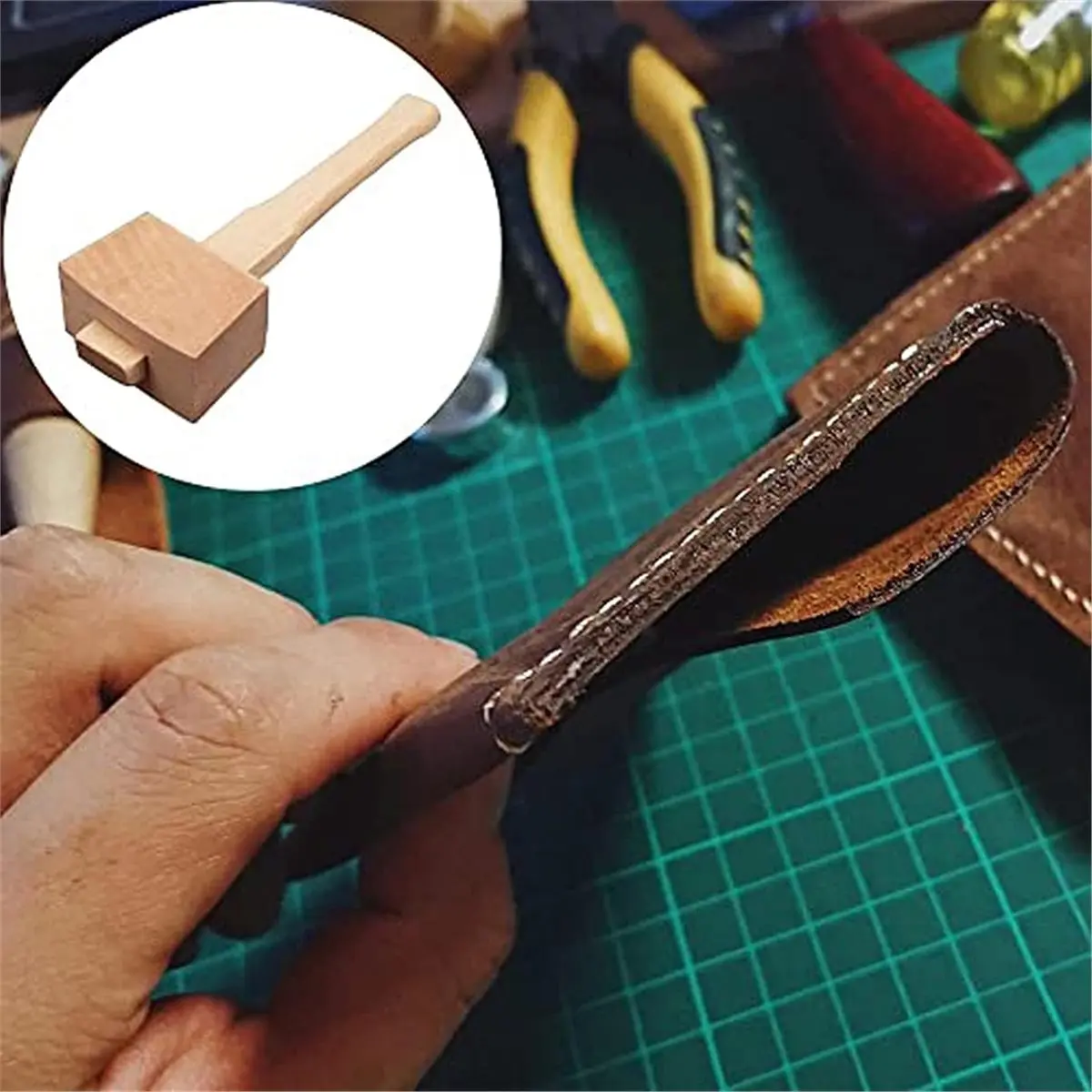 Budget-Friendly-Wooden Mallet Hammer with Handle Wooden Woodworking Mallet Carpenters Mallet for DIY Carpentry Making Tool
