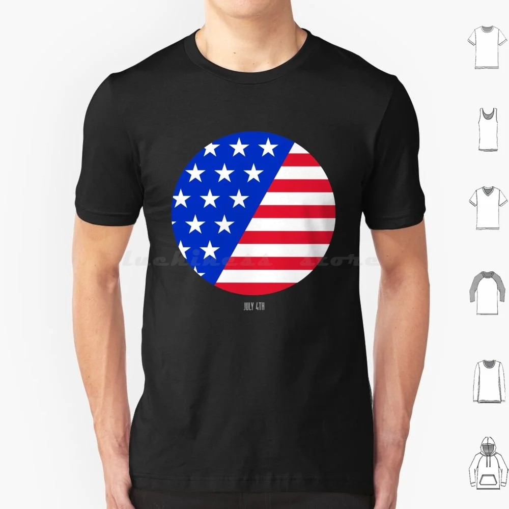

July 4th American Flag Full Circle  Day T Shirt 6xl Cotton Cool Tee 4th July July 4th Day American Flag Usa Usa Flag Bbq Happy