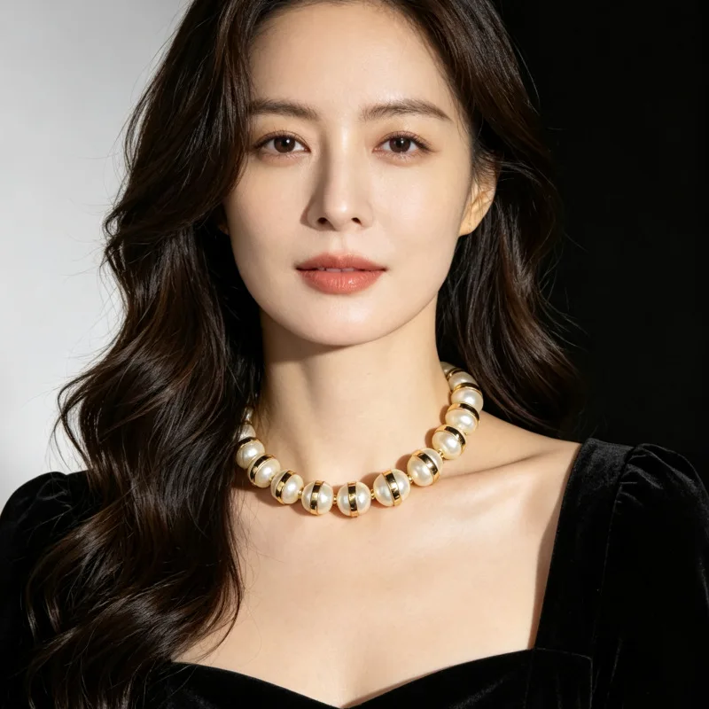Elegant design pearl necklace noble style  necklaceversatile fashionable temperament chocker
