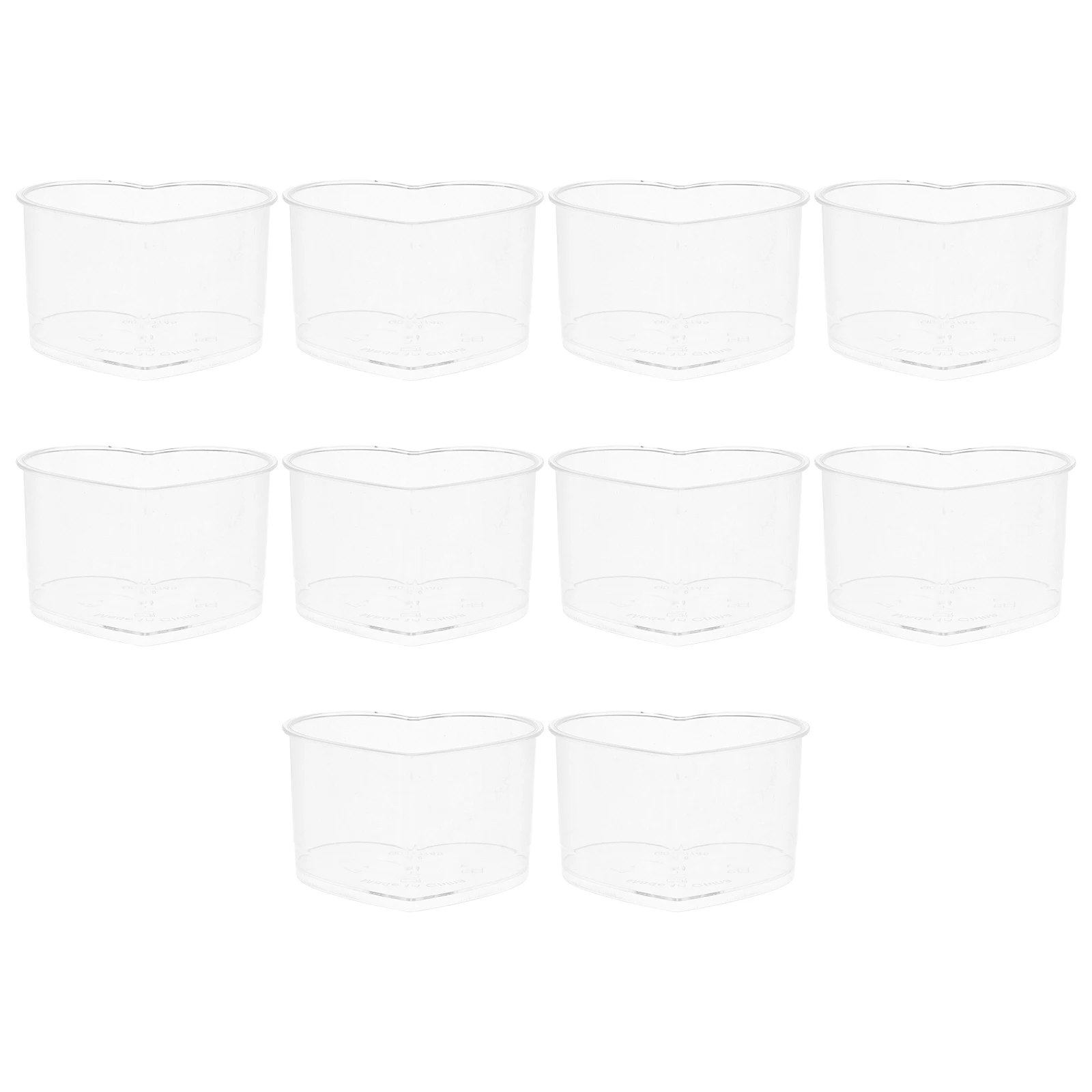 

10Pcs Transparent Pudding Cups Heart Shaped Multi-Function Dessert Storage 150ml Clear Dessert Cups Household Mousse Cup