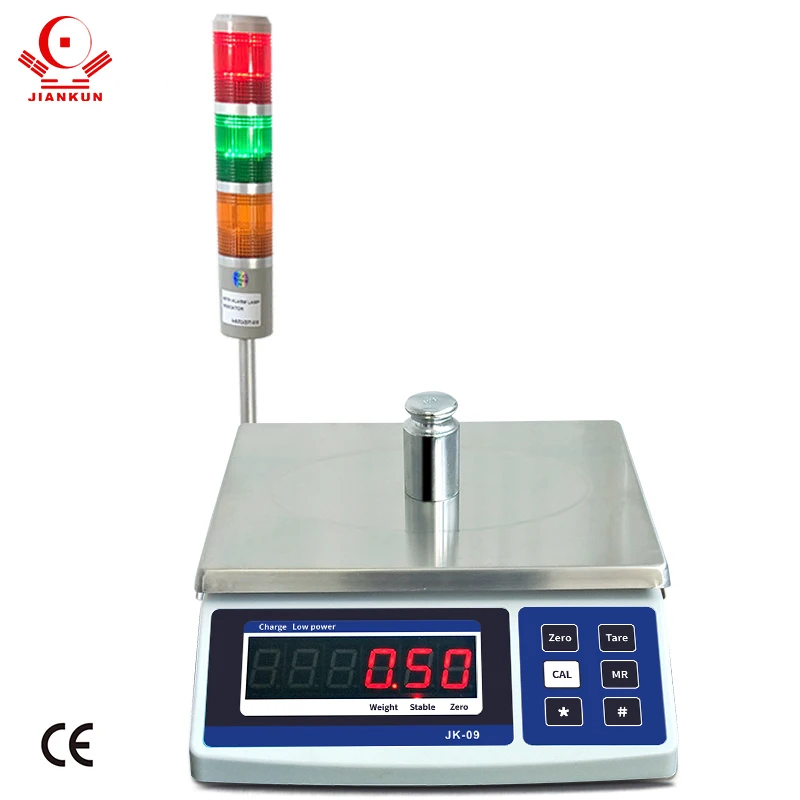 Weighing Scale with Tri color Alarm Lamp Weight Control of Tri color Light Upper and Lower Limit Alarm Table Scale