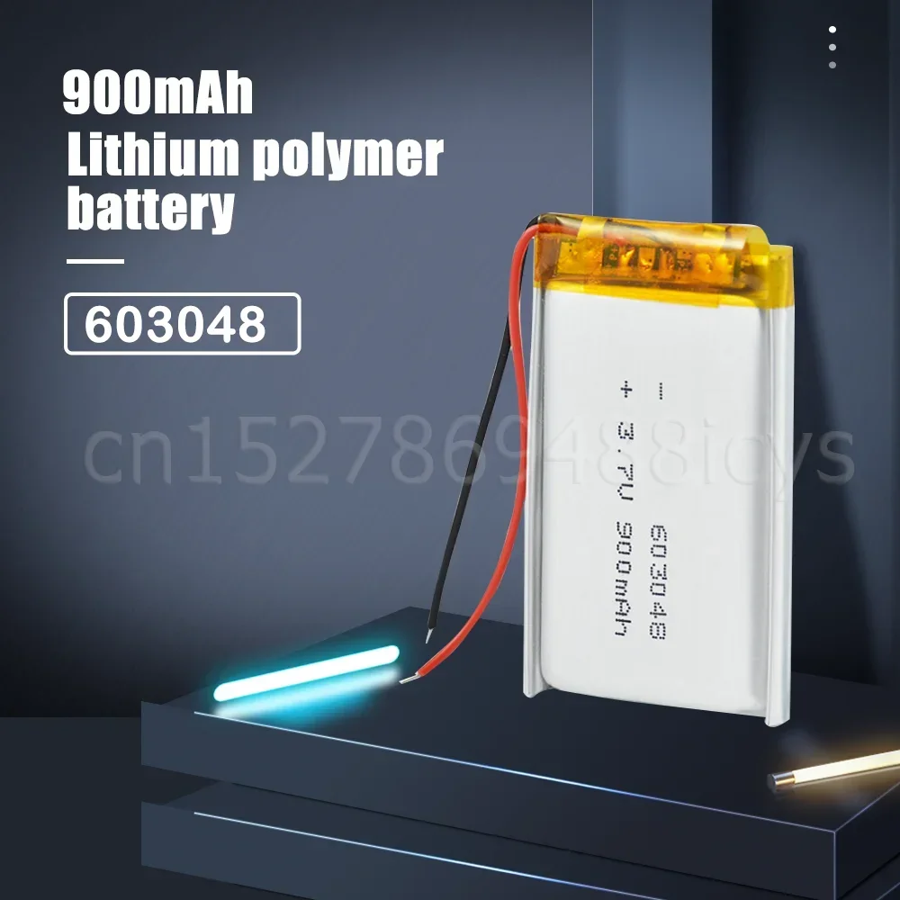 1-2PCS 603048 900mAh 3.7V Lithium Polymer Rechargeable Battery For GPS MP3 DVD LED Light Toy Bluetooth Speaker Headset Camera