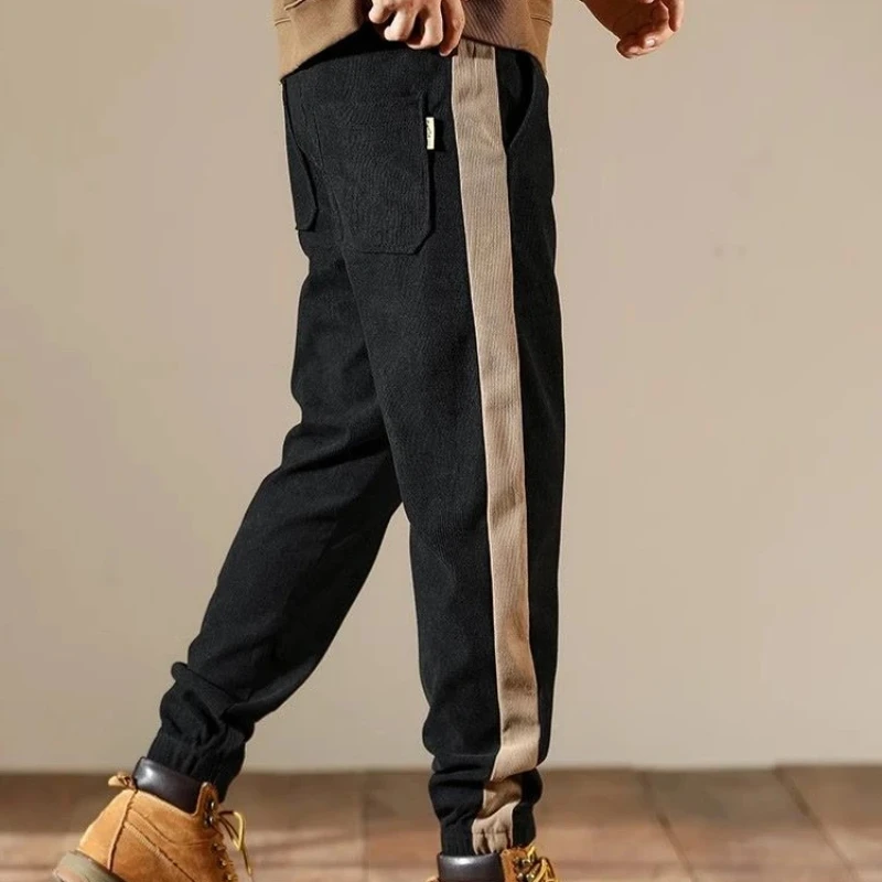 Pantaloni di velluto a coste foderati in pile Pantaloni cargo larghi da uomo per uomo Pantaloni da strada di lusso estetici più economici Designer techwear casual