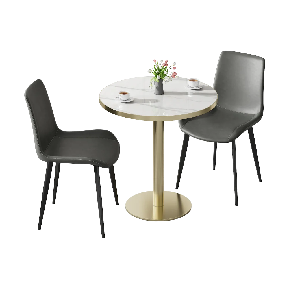 

Square Modern Dinning Table 31.5 inches Bistro Table Tulip Table with Faux Marble top,Easy Assemble,Sturdy Metal Frame Diameter
