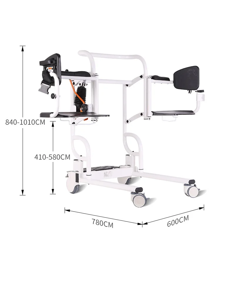 Easy Operate Manual Patient Lift Transfer Chair Bath Stool  Disabled Elderly Moving Chair Toilet