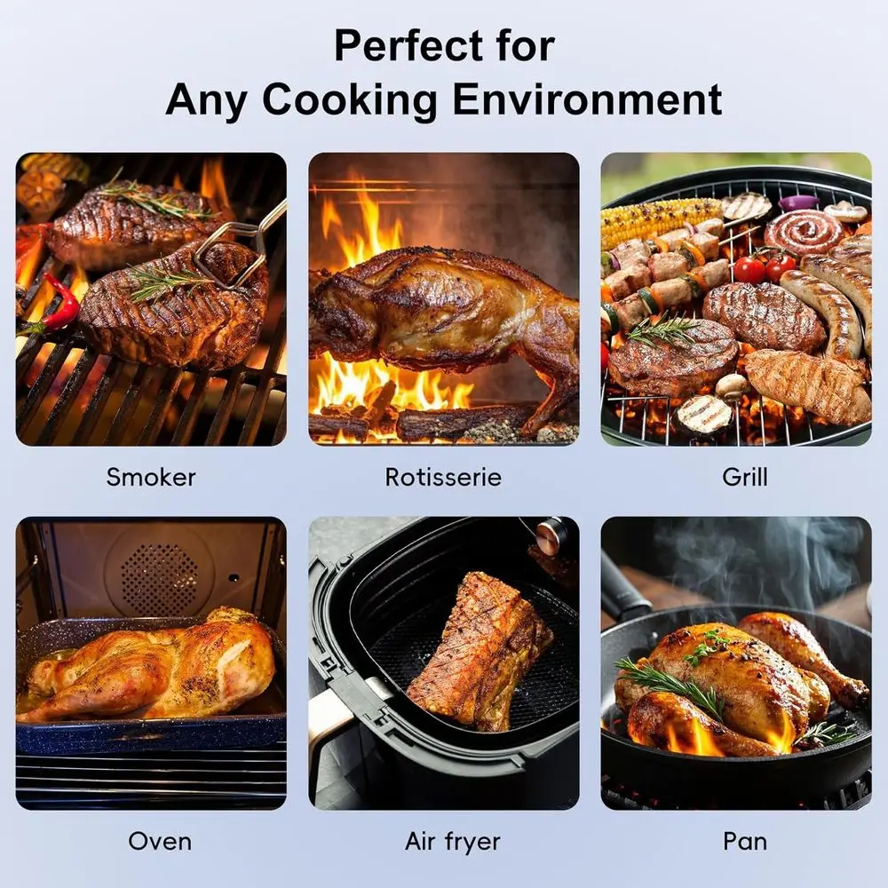 Bluetooth Meat Thermometer - 2 Probes & App Control, Gifts for Men, Smart Digital Thermometer for Cooking, Oven, Smoker, BBQ, Gr