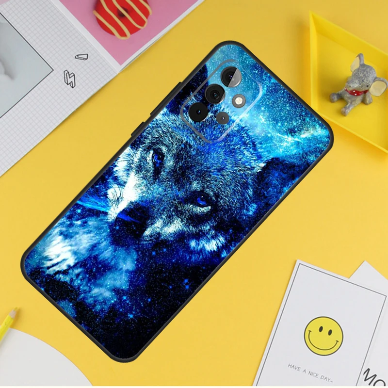 Animal Wolf Galaxy Case For Samsung Galaxy A55 A35 A25 A15 A51 A71 A12 A32 A52 A13 A33 A53 A14 A34 A54 Coque