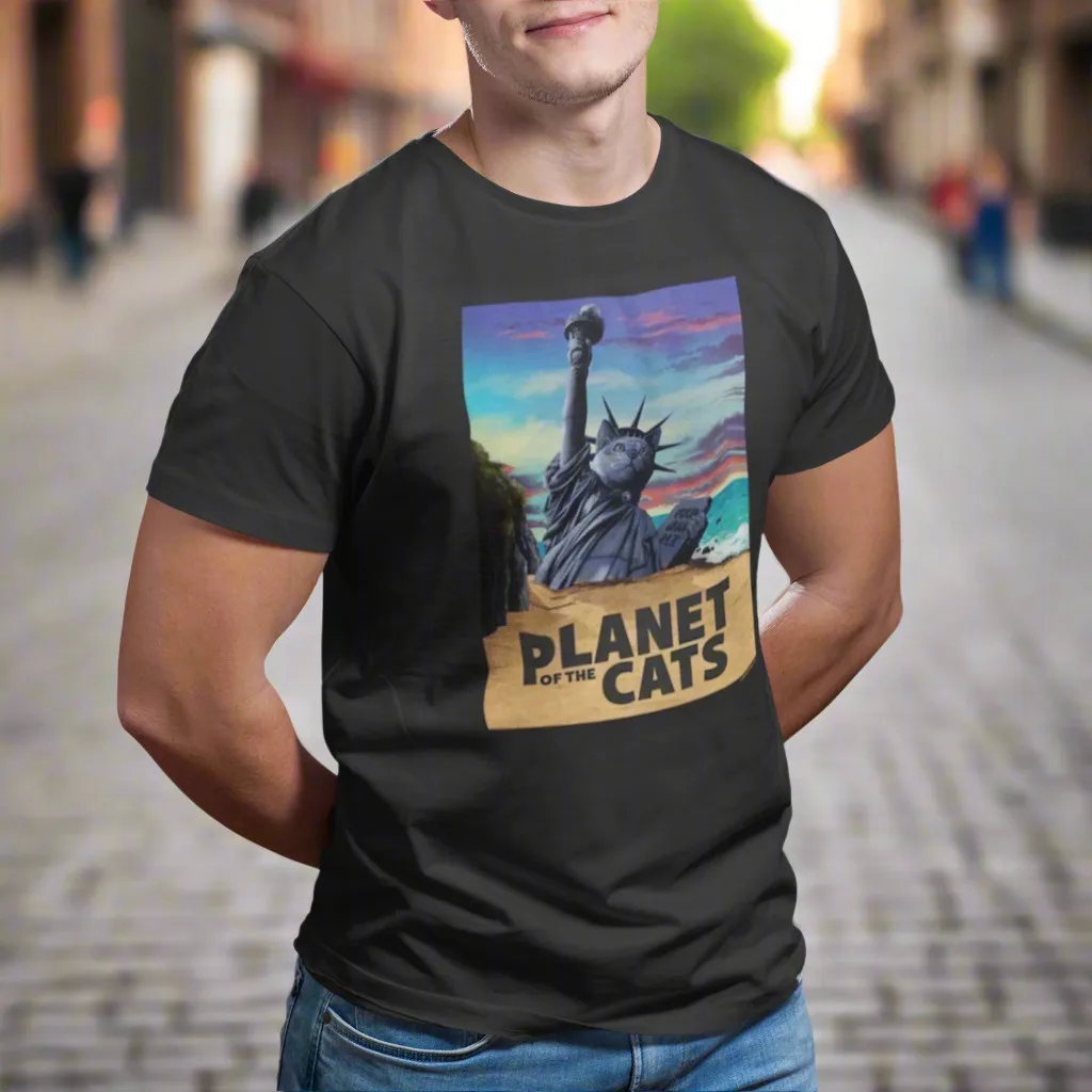 Camiseta negra del film de terror Planet of the Cats (Planet of the Apes) para amantes de los gatos