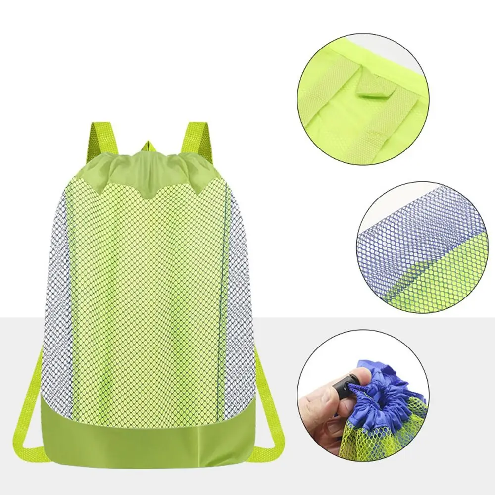 Swimming Backpack Large Capacity Beach Bag Foldable Lightweight Mesh Storage Bag Breathable Fast Dry Swimming Backpack Travel