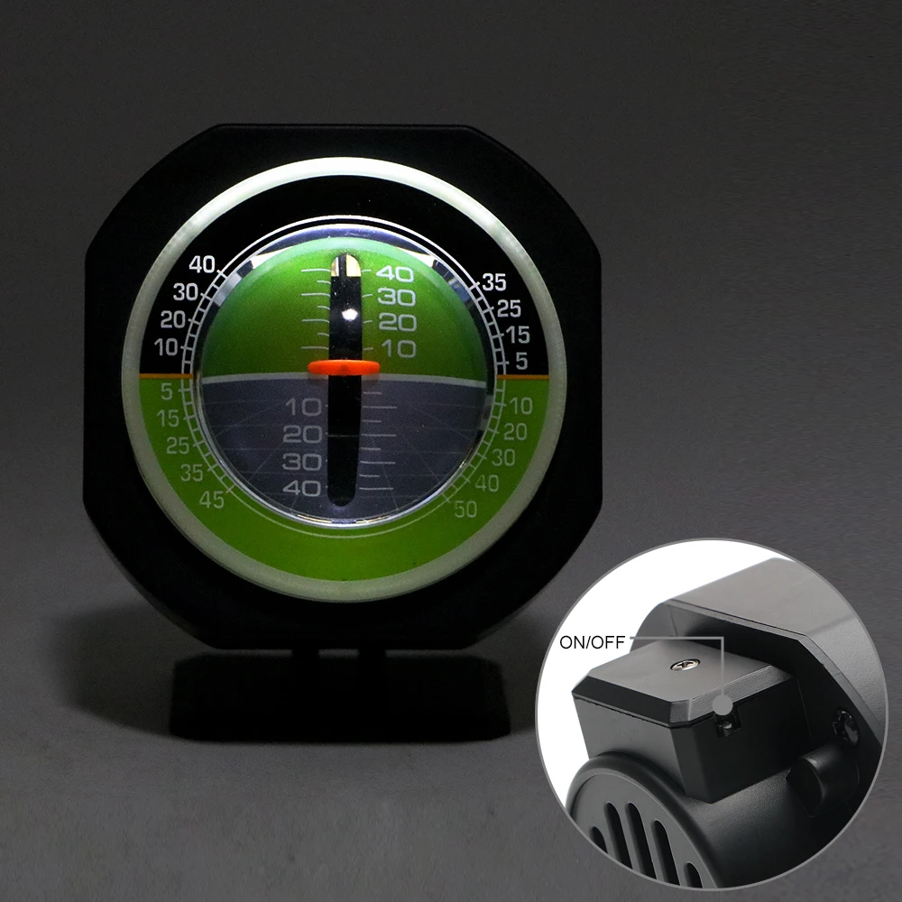 Inclinometer Angle Car Compass High-precision Built-in LED Auto Slope Meter Level Car Vehicle Declinometer Gradient