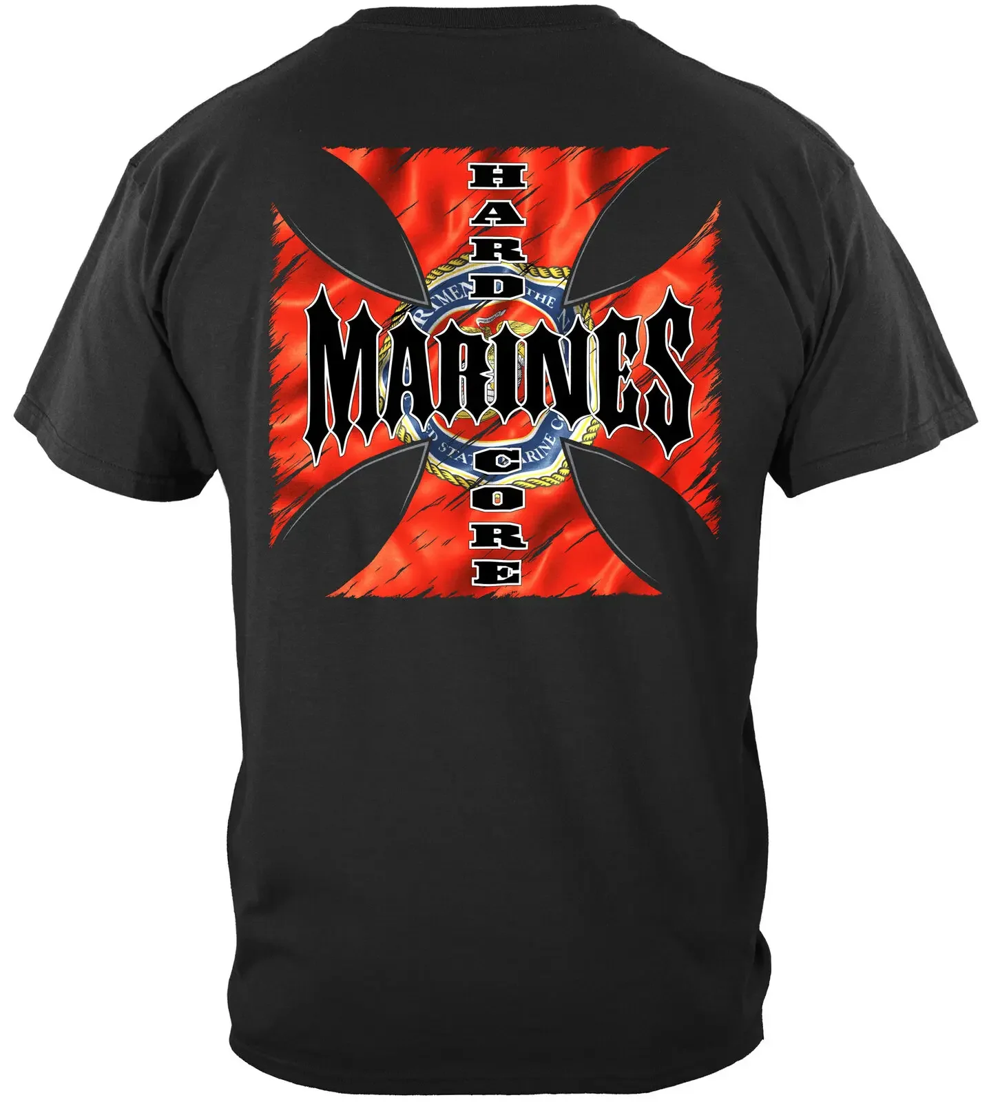 USMC Hardcore Marines T-Shirt 100% Cotton O-Neck Summer Short Sleeve Casual Mens T-shirt Size S-3XL