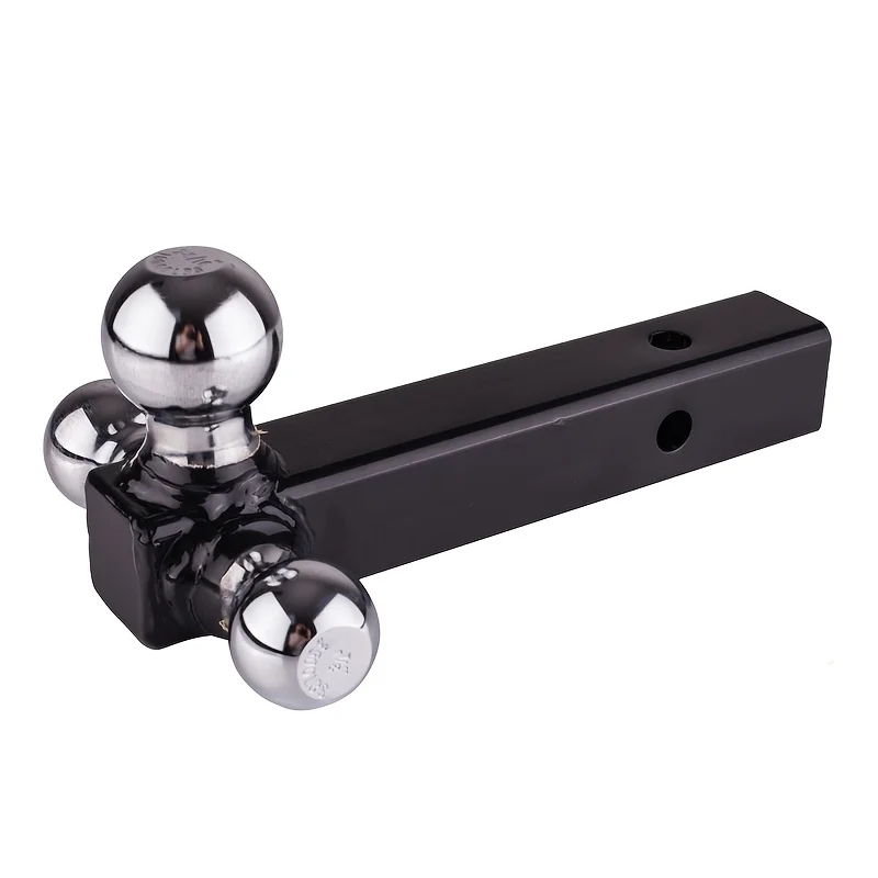 Chrome Tri-Ball Mount Trailer Hitch Class 2 3 & 4 Fits 2-Inch Receiver Heavy Duty for Pickup Truck SUV - Solid Tube Construction