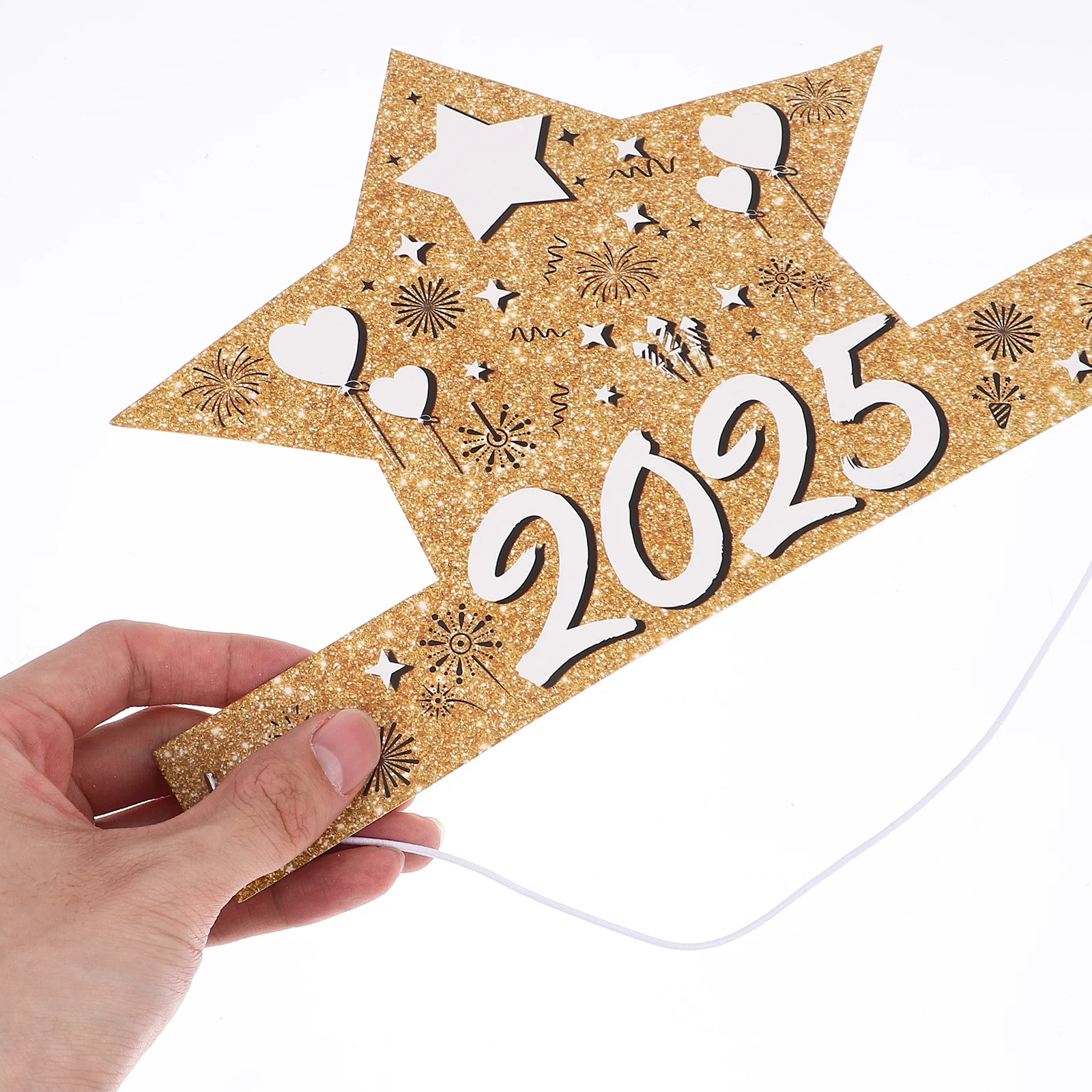 

6Pcs New Year Crowns Hats Paper Caps Party Photo Props 2025 Happy New Year Party Supplies Role-Playing Paper Hats