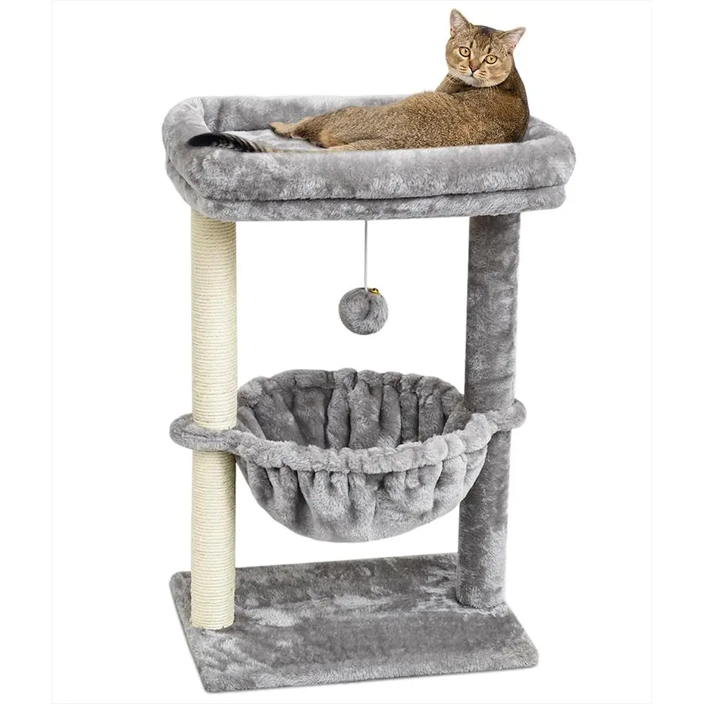 

Small Cat Tree, Indoor Activity Tower with Scratching Post, Cat Bed and Hanging Ball for Play and Rest